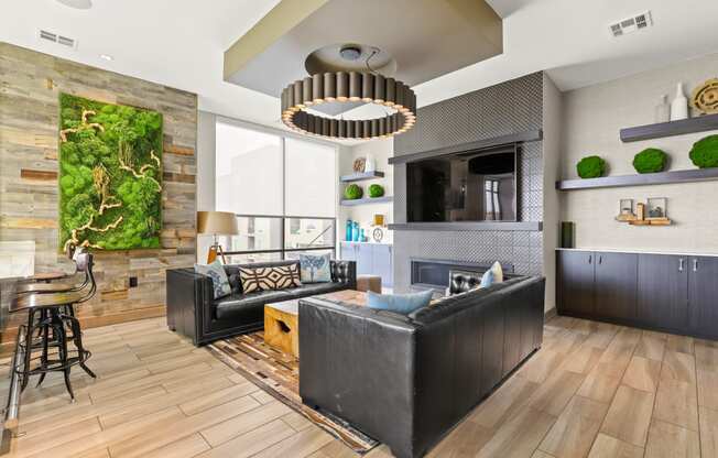 a living room with two couches and a coffee table