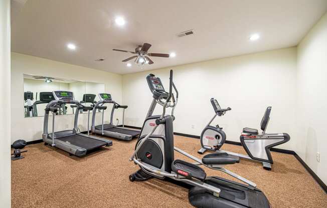 the gym has plenty of exercise equipment for you to use