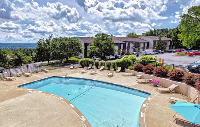 Aerial Pool View at Highland Club Apartments, Watervliet