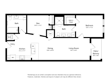 2 beds, 2 baths, 940 sqft, $2,326