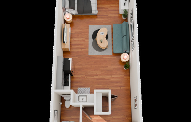 Studio, 1 bath, 419 sqft, $1,220, Unit 2169