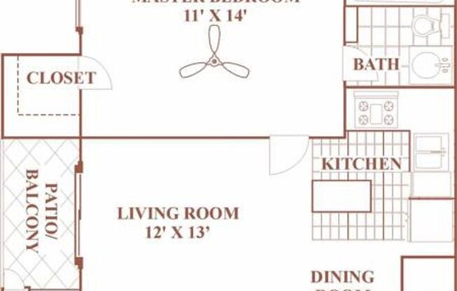 1 bed, 1 bath, 545 sqft, $959