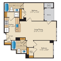 2 beds, 2 baths, 857 sqft, $3,250