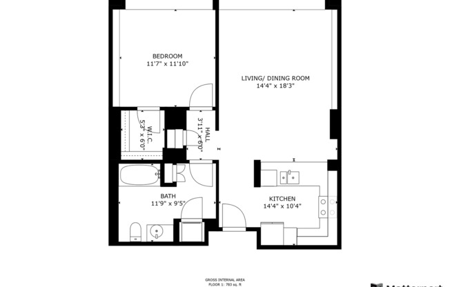 1 bed, 1 bath, $3,450, Unit Unit 1413
