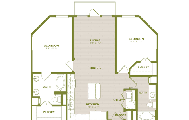 2 beds, 2 baths, 1,049 sqft, $1,785