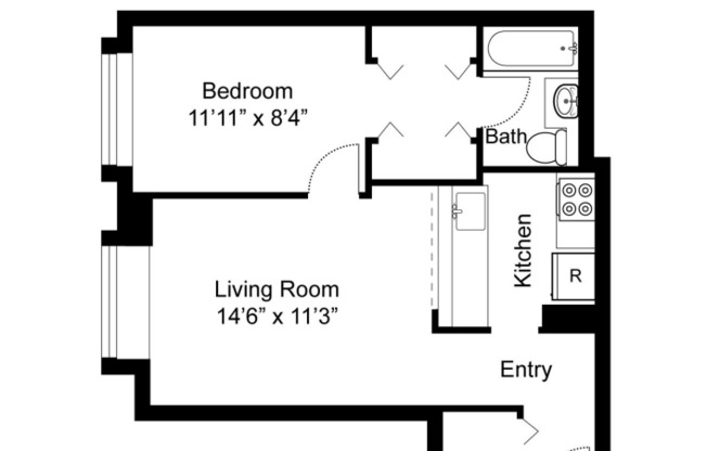 1 bed, 1 bath, $3,950, Unit 31A