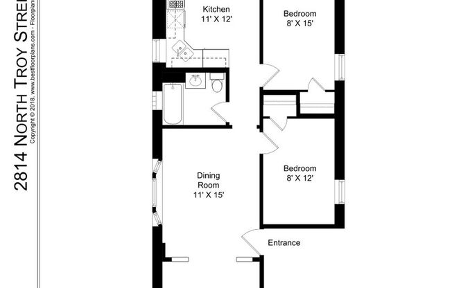 2 beds, 1 bath, 975 sqft, $2,495, Unit 2F