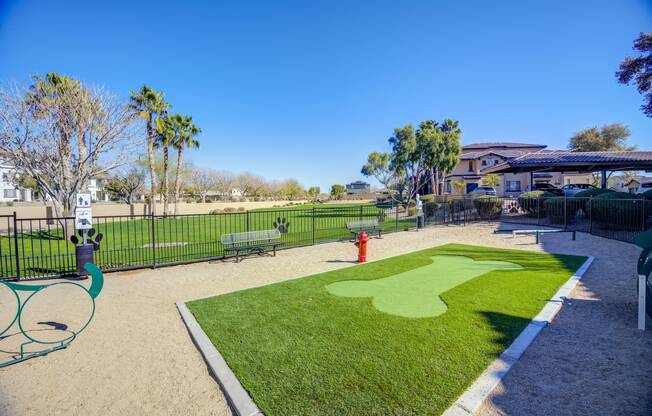 Pet Park and Agility Course with benches Lunaire Apartments | Goodyear, Arizona