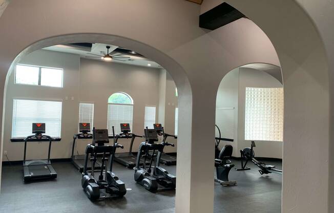 State of the art fitness center with treadmills