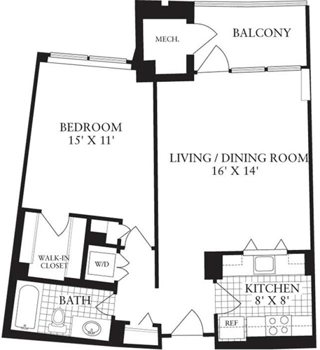 1 bed, 1 bath, 675 sqft, $2,539, Unit 0502