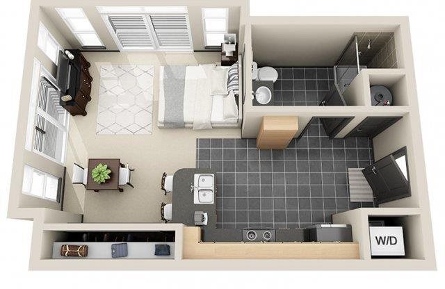 Studio, 1 bath, 488 sqft, $1,512