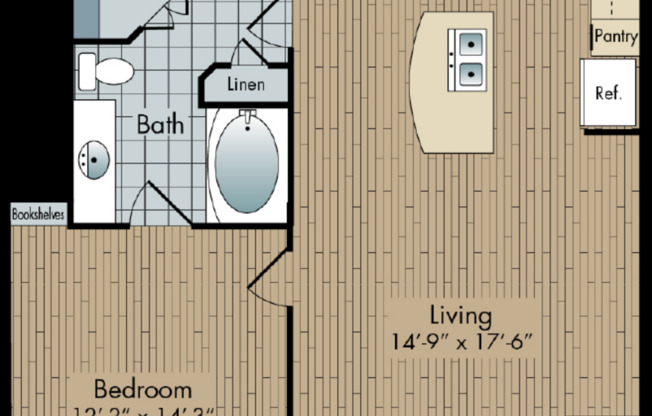 1 bed, 1 bath, 809 sqft, $1,795