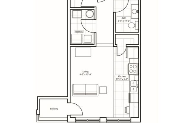 Studio, 1 bath, 556 sqft, $1,149