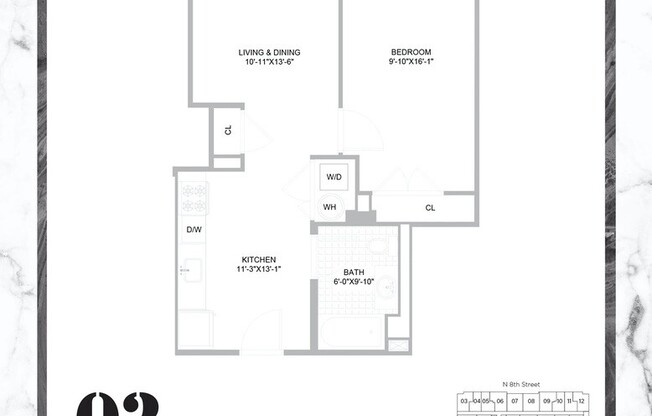 1 bed, 1 bath, $5,250, Unit 1_402