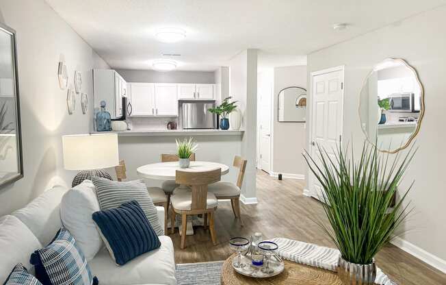 Living Room, Dining Area, and Kitchen