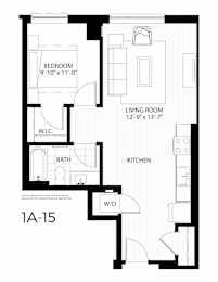 1 bed, 1 bath, 672 sqft, $2,460