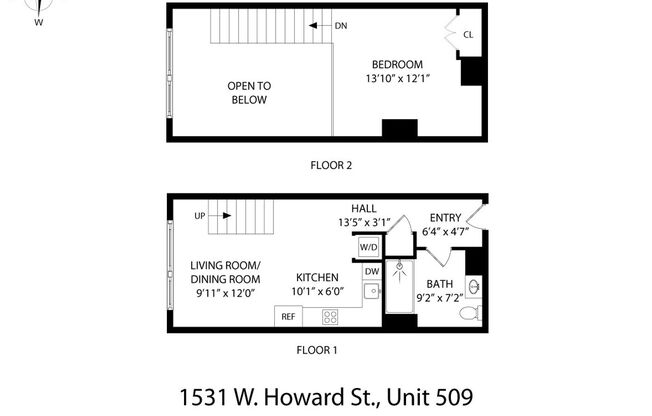 1 bed, 1 bath, 486 sqft, $2,100, Unit 509