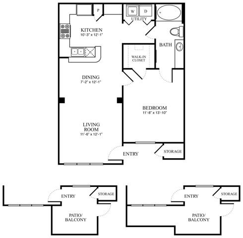 1 bed, 1 bath, 717 sqft, $1,148