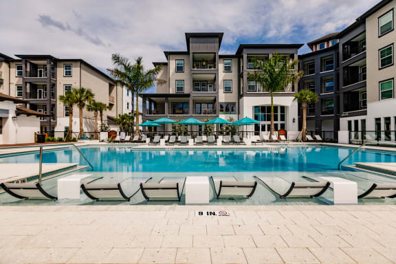 Thumbnail 12 of 16 - Resort style pool at The Harrison in Sarasota, FL 34243