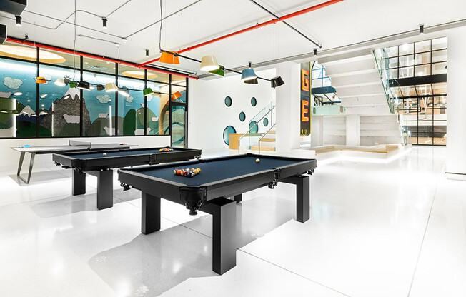 Club Room featuring billiards, ping pong tables, and ample space for entertaining in Midtown West. T