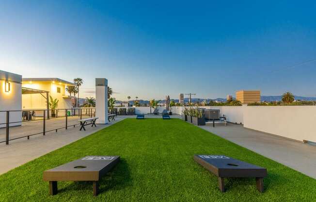 Rooftop at Ace on Orange Grove Apartments in Los Angeles, California.