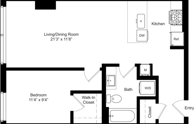 1 bed, 1 bath, 727 sqft, $2,890, Unit 2602