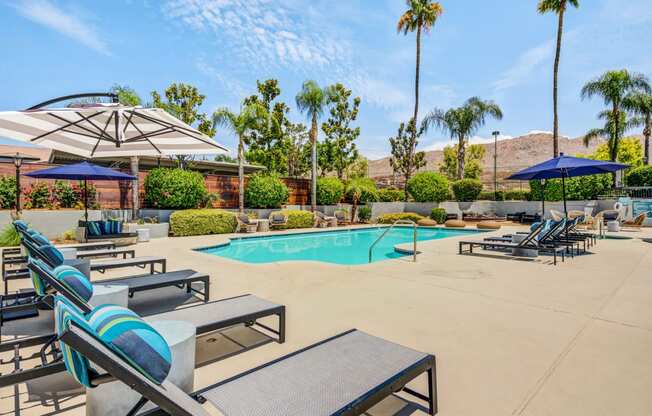 Resort Style Pool and Sun Deck at The Hills at Quail Run in Riverside, California