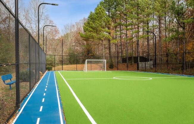 Soccer field with walking path