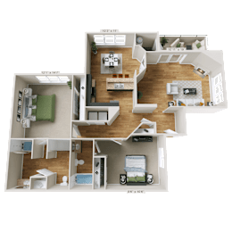 2 beds, 2 baths, 1,148 sqft, $1,868