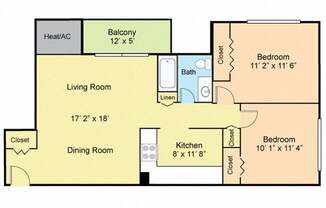 2 beds, 1 bath, 830 sqft, $1,513