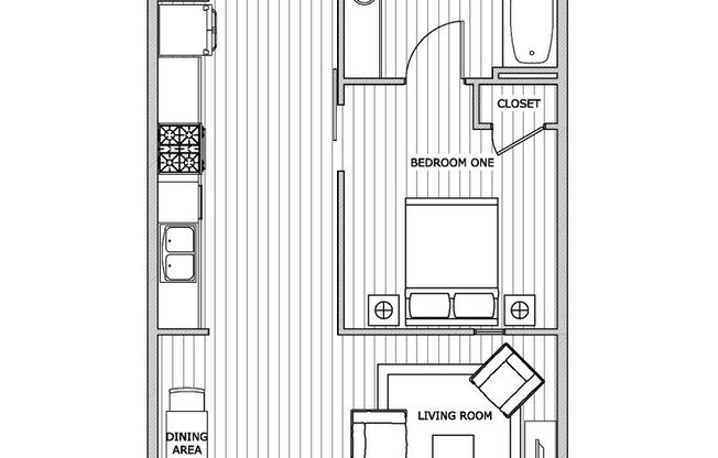 1 bed, 1 bath, 600 sqft, $1,300