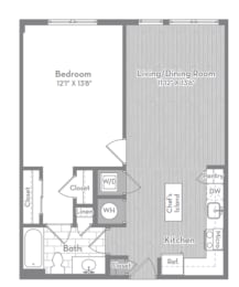 1 bed, 1 bath, 690 sqft, $1,909