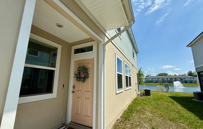 Lake-front, 3-Bed 2.5-Bath and 2 Car Garage St. Johns County Smart Townhome in Bridgewater!