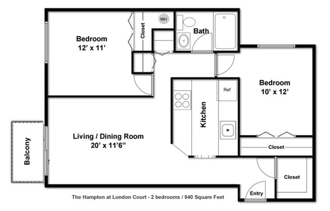 2 beds, 1 bath, 880 sqft, $1,895