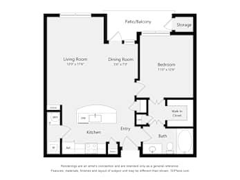 1 bed, 1 bath, 783 sqft, $1,392