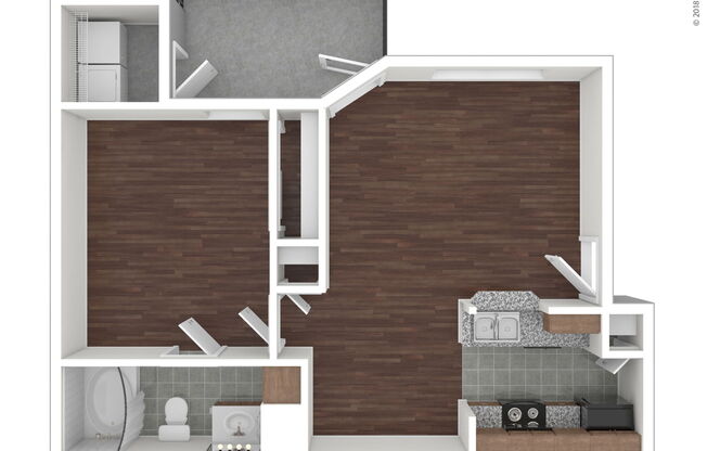 1 bed, 1 bath, 573 sqft, $1,080