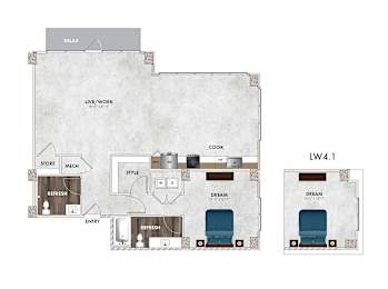 1 bed, 1 bath, 1,331 sqft, $1,937