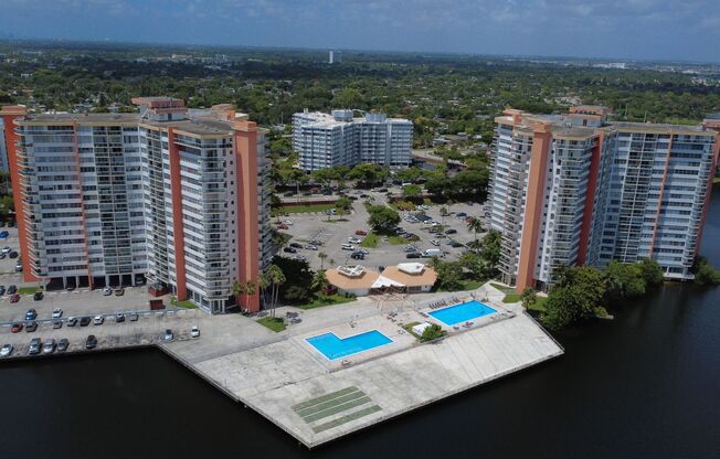 Spacious One Bedroom Two Bath Condo with Parking at Buckley Towers in North Miami Beach