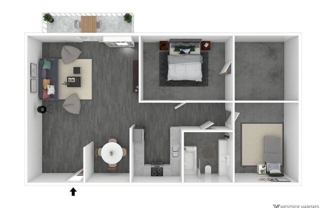 2 beds, 1.5 baths, 1,095 sqft, $2,598, Unit 100