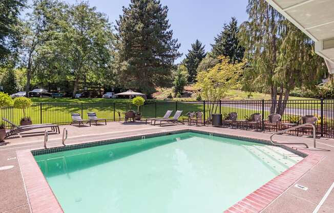 the swimming pool at our hotel at Murrayhill Park, Oregon, 97008