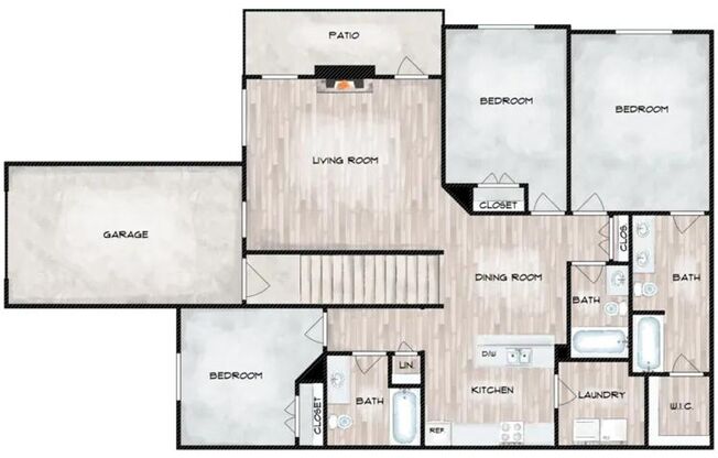 3 beds, 3 baths, 1,375 sqft, $2,795, Unit 120-F