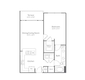 1 bed, 1 bath, 749 sqft, $1,326