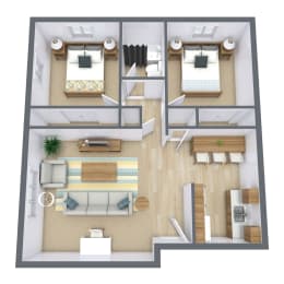 2 beds, 1 bath, 700 sqft, $1,295