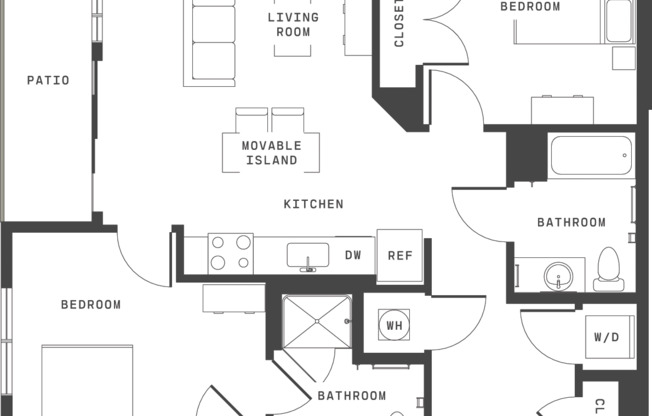 2 beds, 2 baths, 966 sqft, $3,800, Unit 4165
