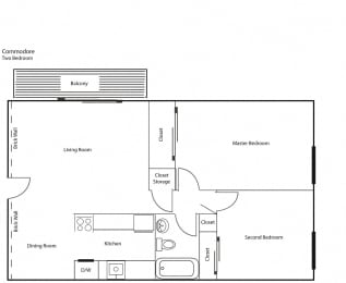 2 beds, 1 bath, $1,299