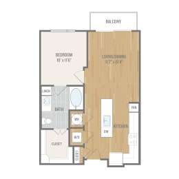 1 bed, 1 bath, 662 sqft, $1,850
