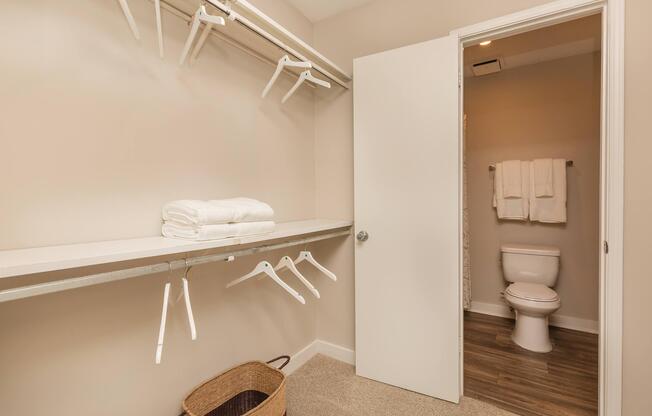Walk-in Closet in Ansley A at Madison Landing at Research Park Apartments in Madison, AL