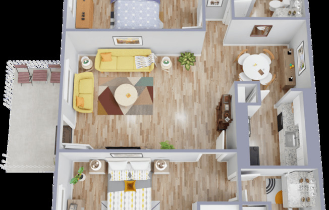 2 beds, 2 baths, 910 sqft, $1,109