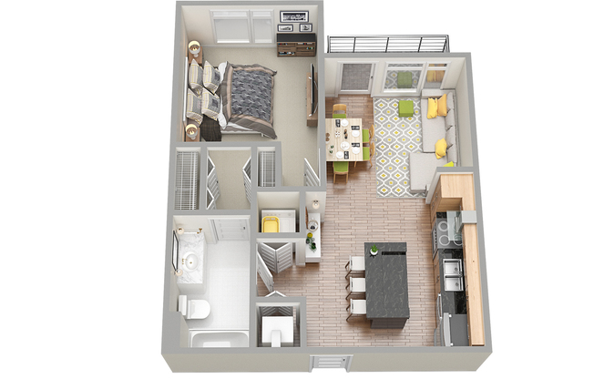 1 bed, 1 bath, 581 sqft, $1,595