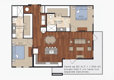 2 beds, 2 baths, 1,095 sqft, $1,819
